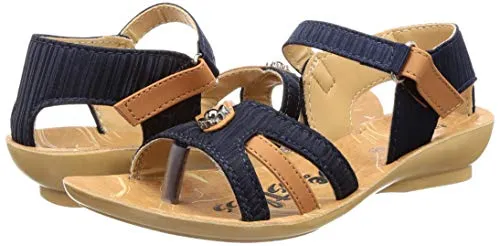 Walkaroo Women Blue Tan Outdoor Sandals-6 UK (36 EU) (7 US) (WL7703)