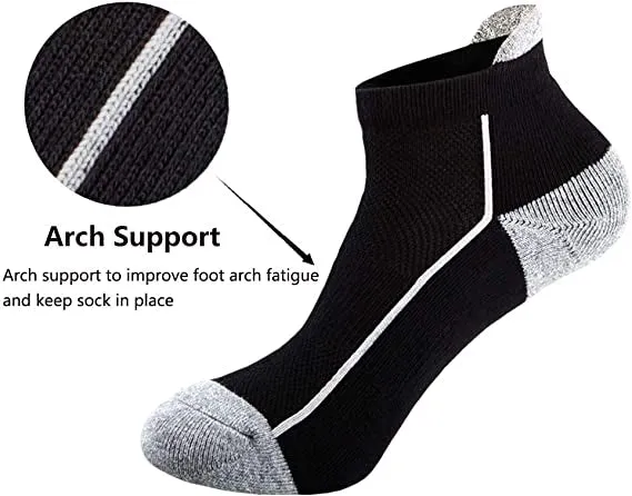 Wholesale Men's Ankle Athletic Socks Cotton Mesh Cushioned Running Ventilation Sports Black Socks