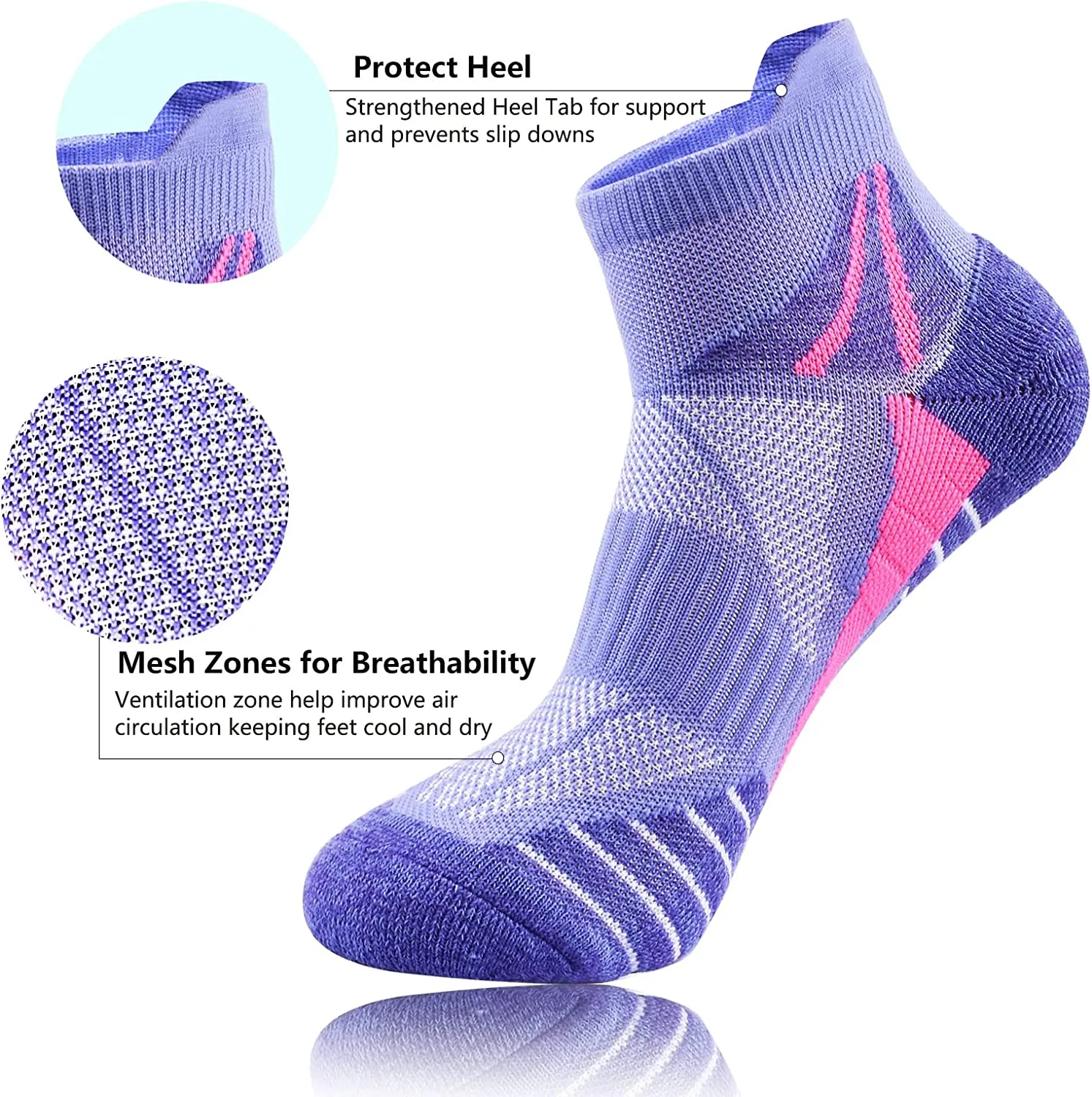 Wholesale Women's Ankle Socks Athletic Cushioned Breathable Performance Sport Tab Cotton Quarter Women's Running Socks