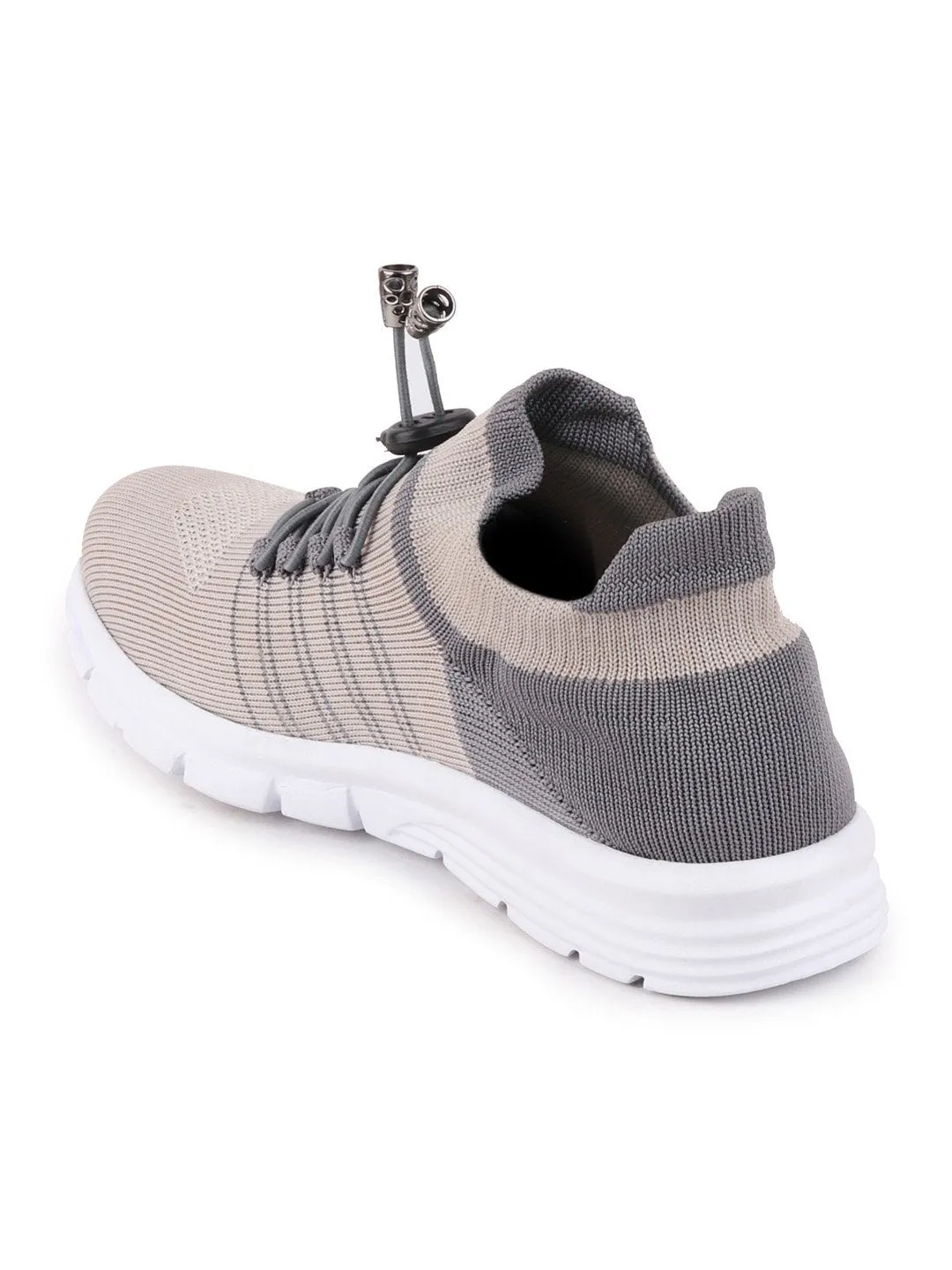 Women Light Grey Sports Lace-Up Outdoor Running Shoes