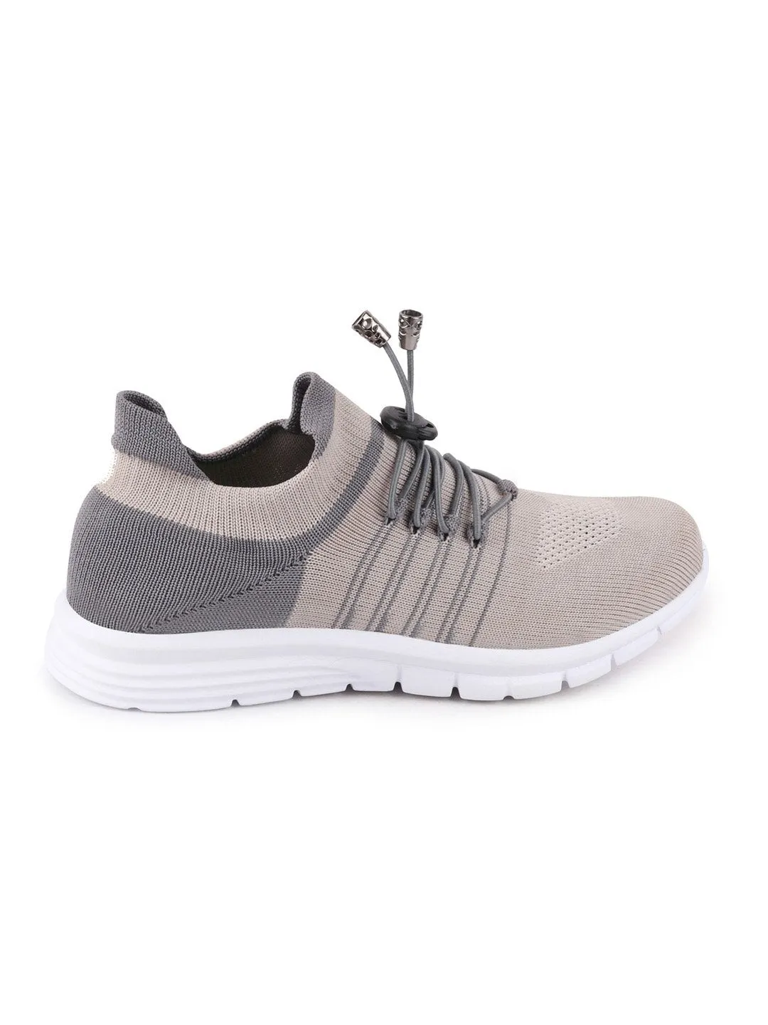 Women Light Grey Sports Lace-Up Outdoor Running Shoes