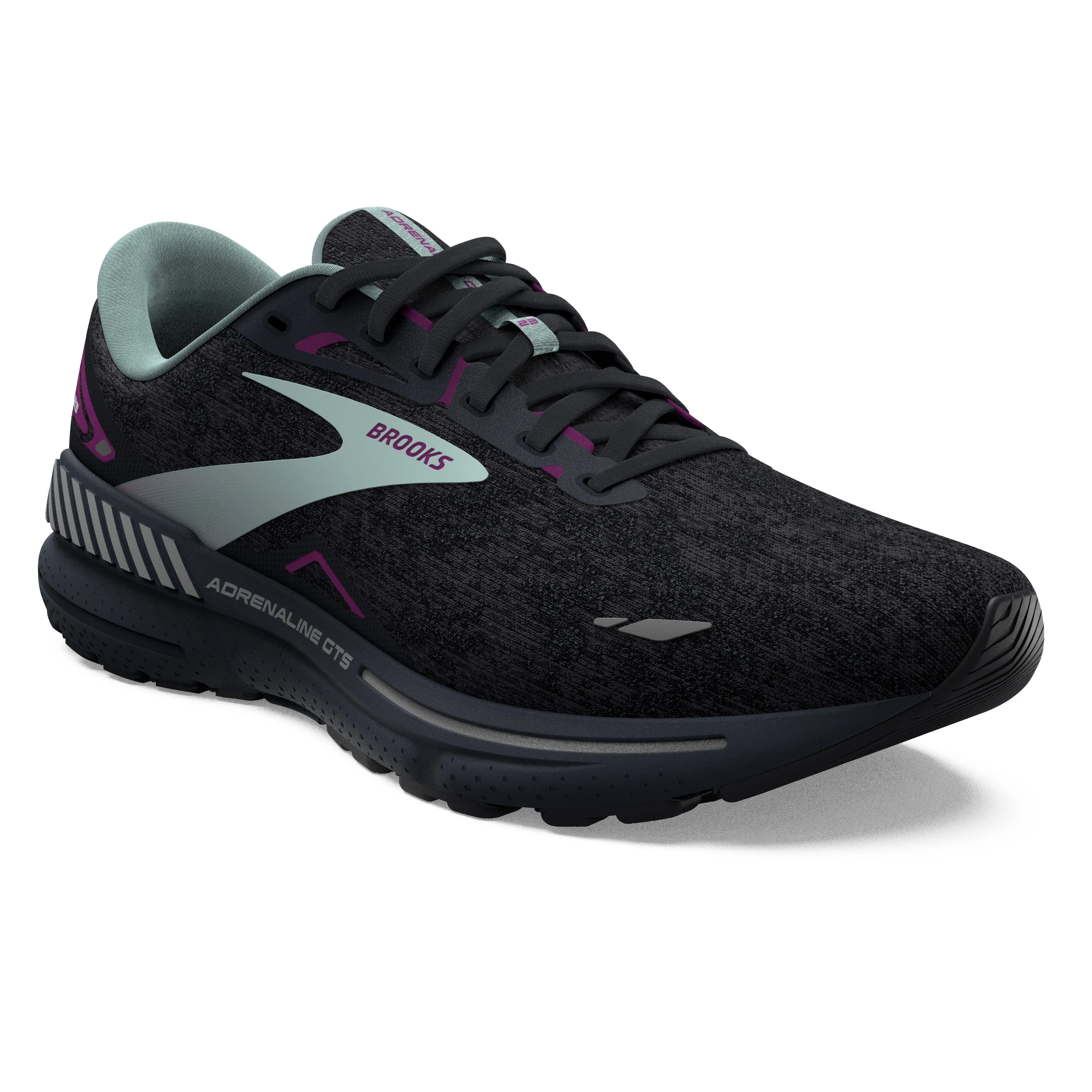 Women's Brooks Adrenaline GTS 23 1203811B072 Color:  Black/Light Blue/Purple