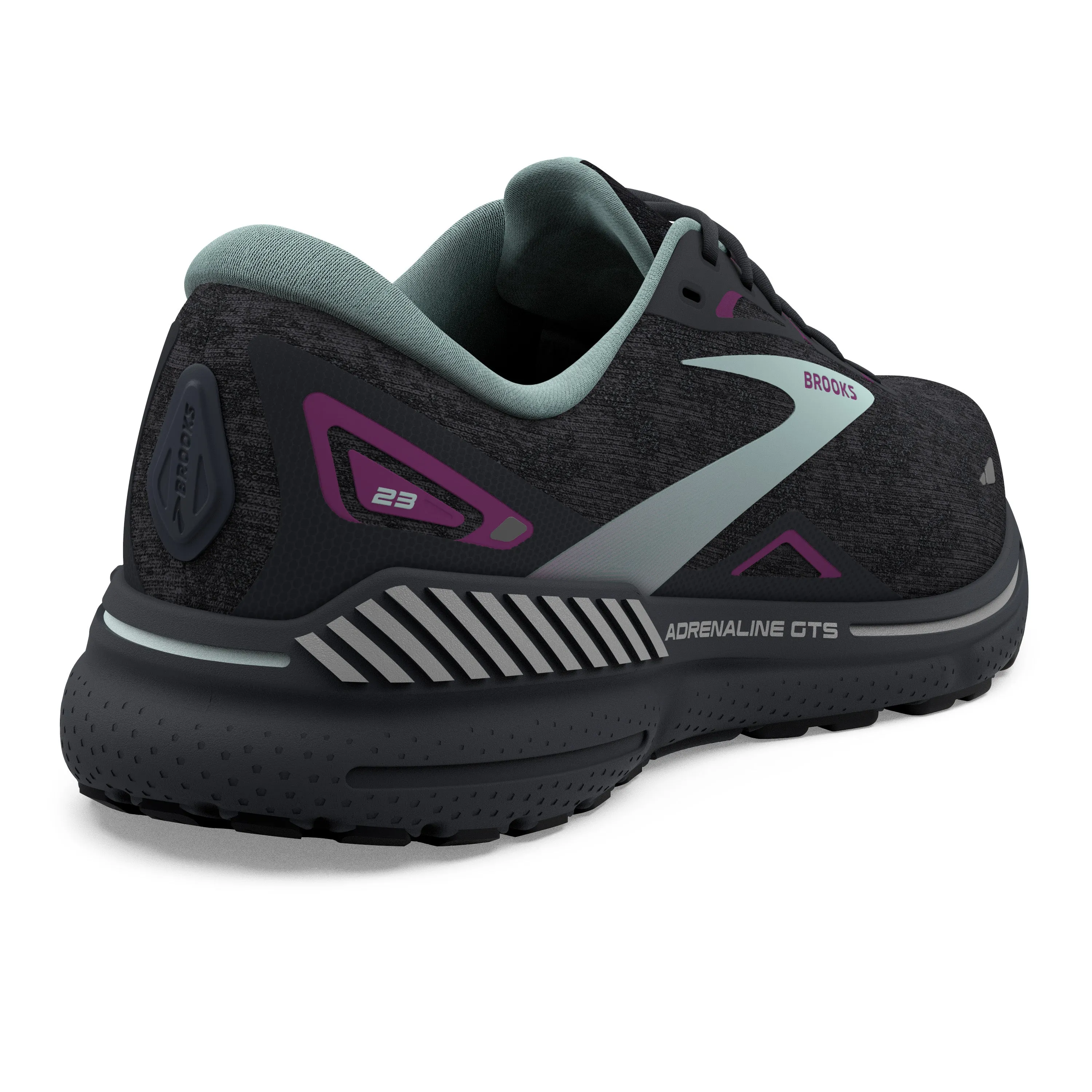 Women's Brooks Adrenaline GTS 23 1203811B072 Color:  Black/Light Blue/Purple