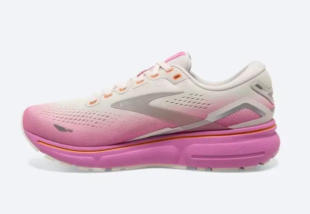 Women's Brooks Ghost 15 1203801B139 Color - Grey/Coconut/Fuchsia