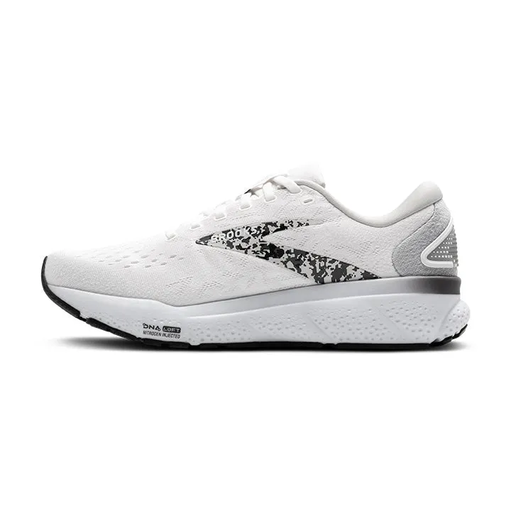 Women's Brooks Ghost 16 1204071B147 Color:  White/Oyster/Lava