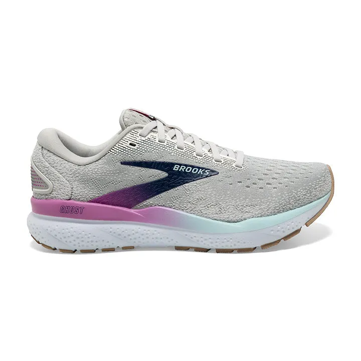 Women's Brooks Ghost 16 1204071B175Color: White/Grey/Estate Blue