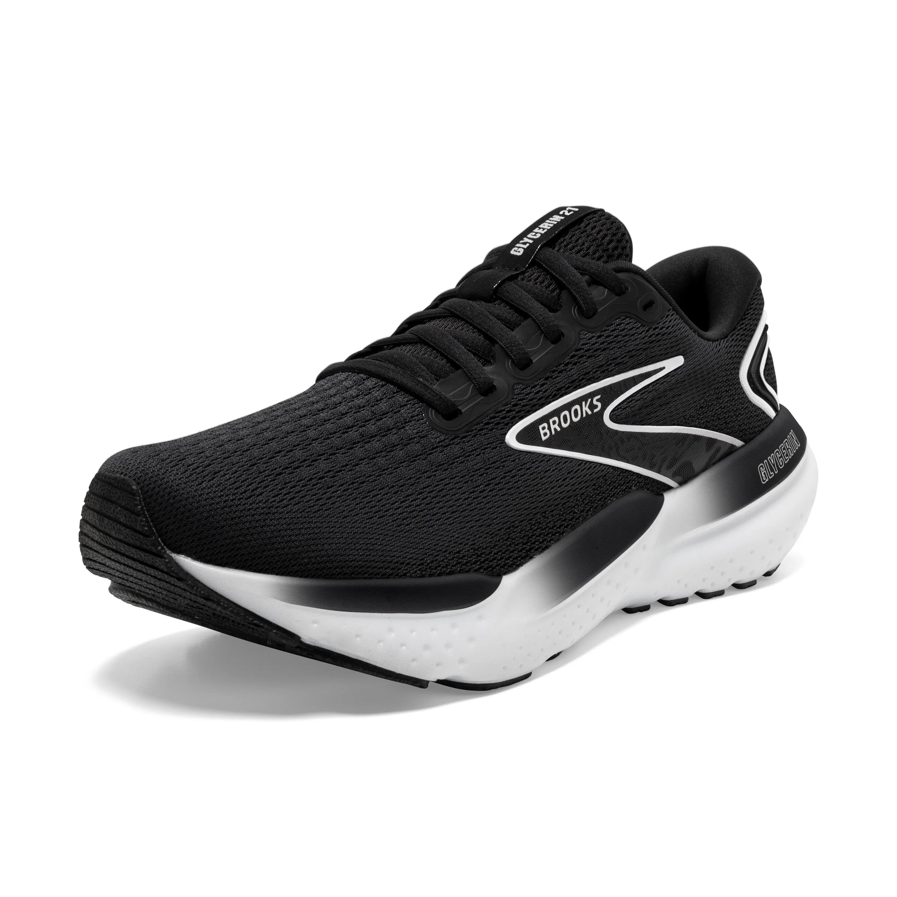 Women's Brooks Glycerin 21 Color: Black / Grey/ White (WIDE WIDTH)