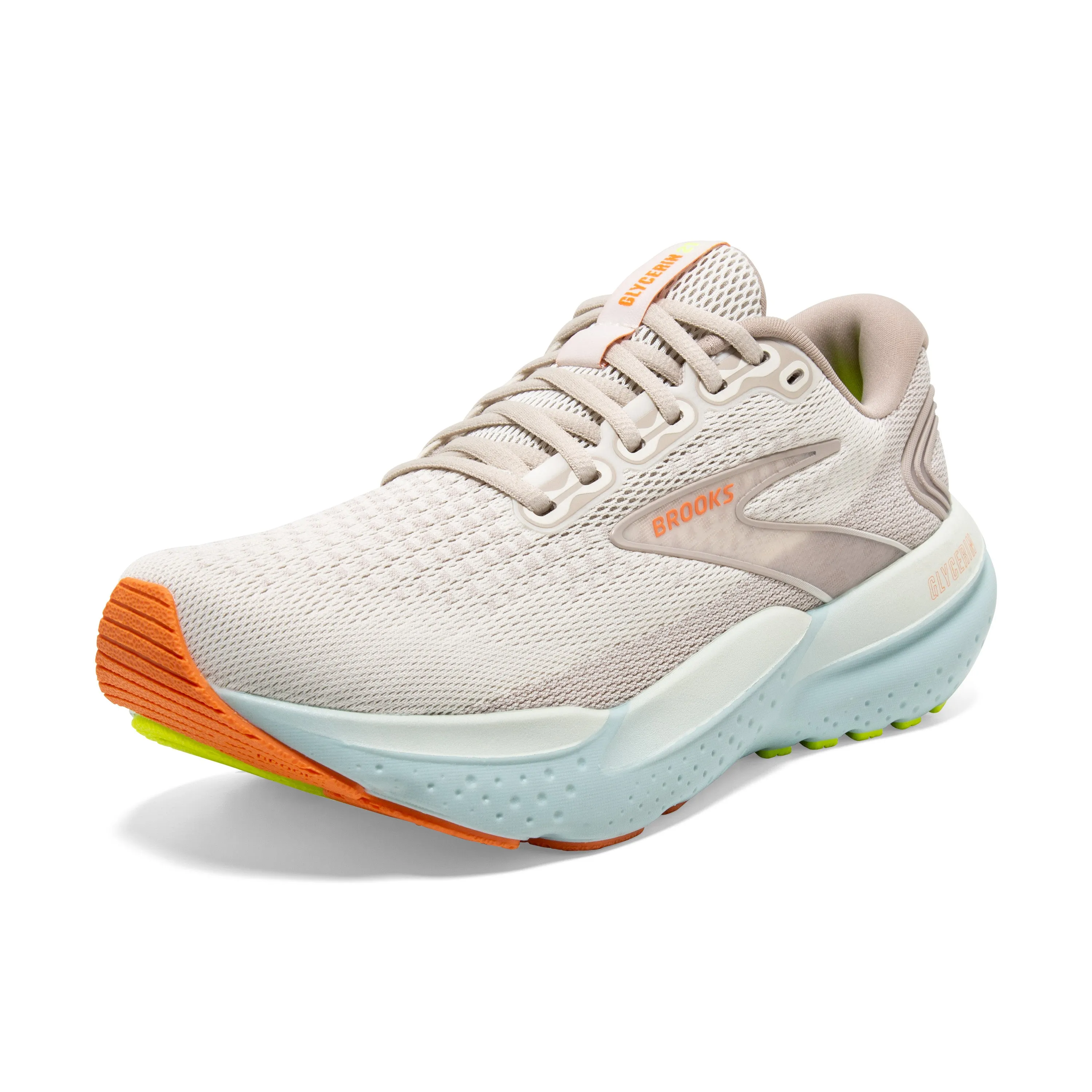 Women's Brooks Glycerin 21 Color: Coconut/Aqua/Autumn Sunset