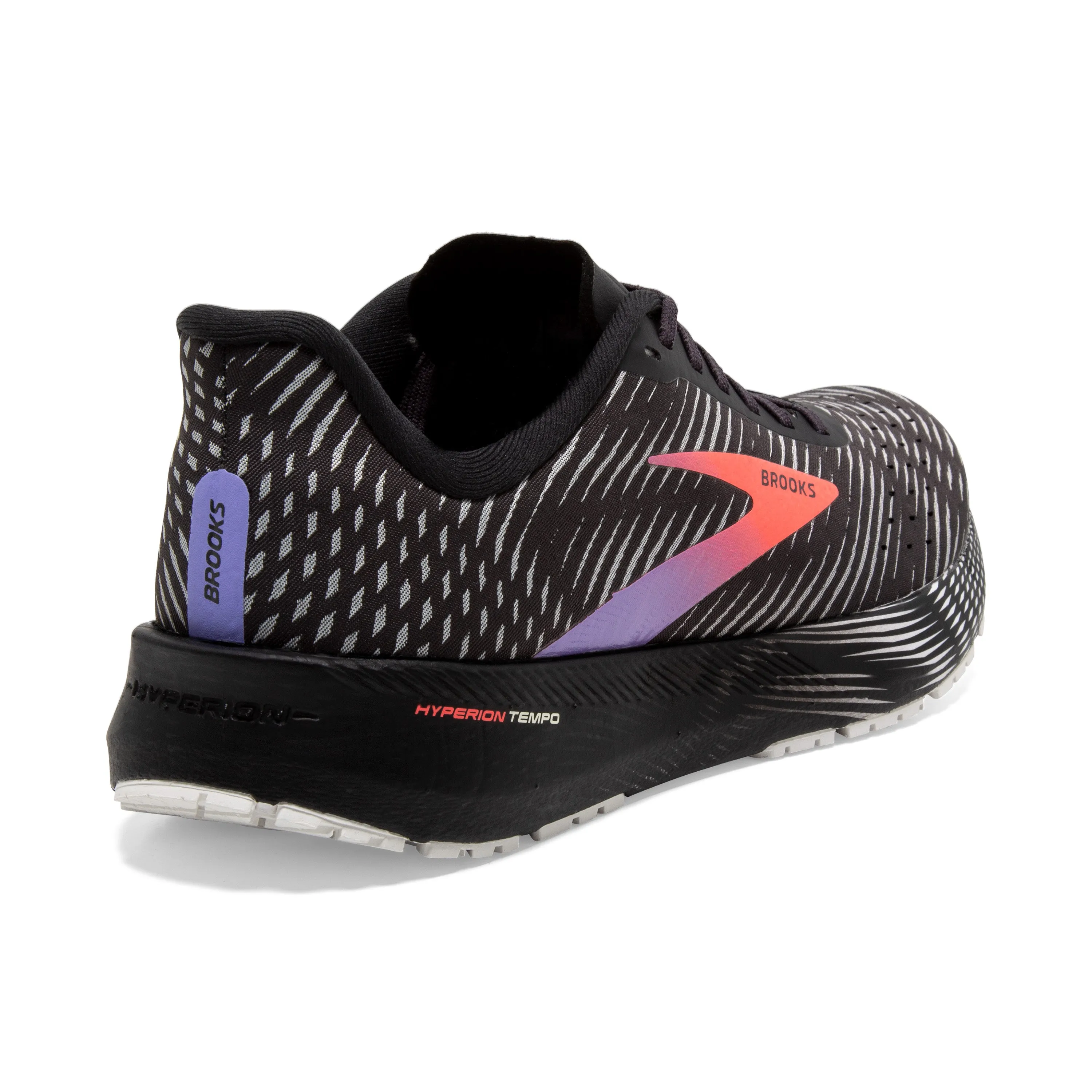 Women's Brooks Hyperion Tempo Color: Black/Coral/Purple