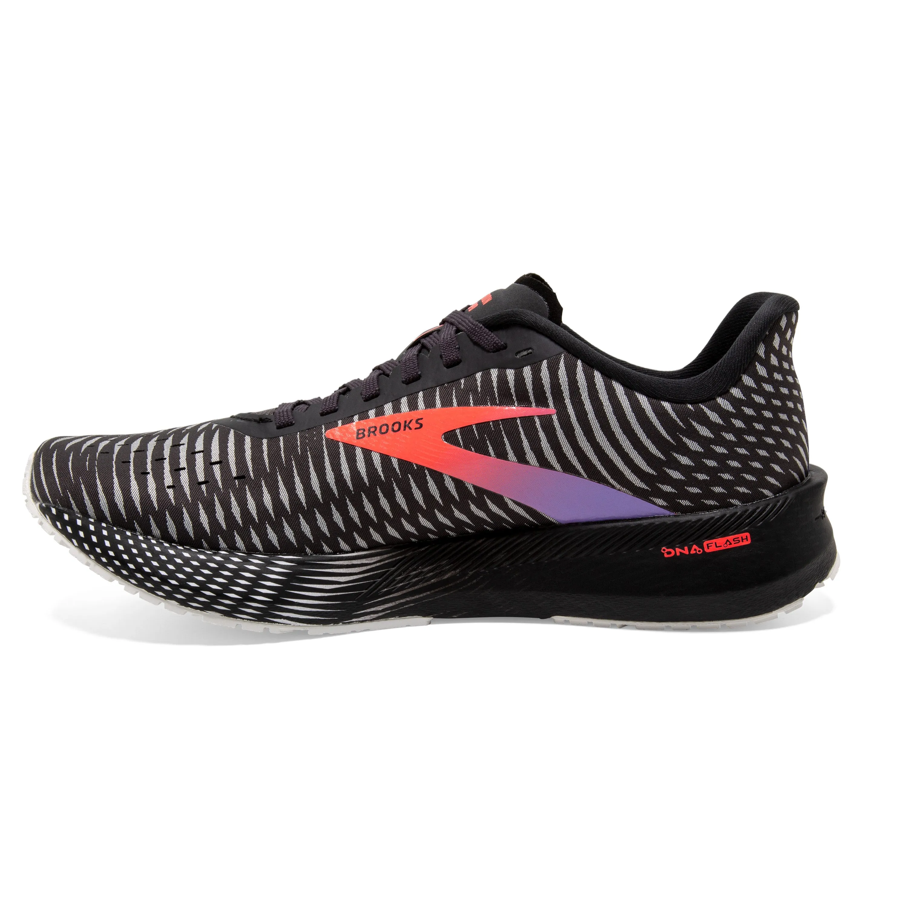 Women's Brooks Hyperion Tempo Color: Black/Coral/Purple