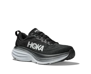 Women's Hoka Bondi 8 Color: Black / White (WIDE WIDTH)