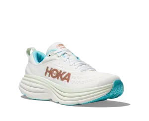 Women's Hoka Bondi 8 Color: Frost/ Rose Gold