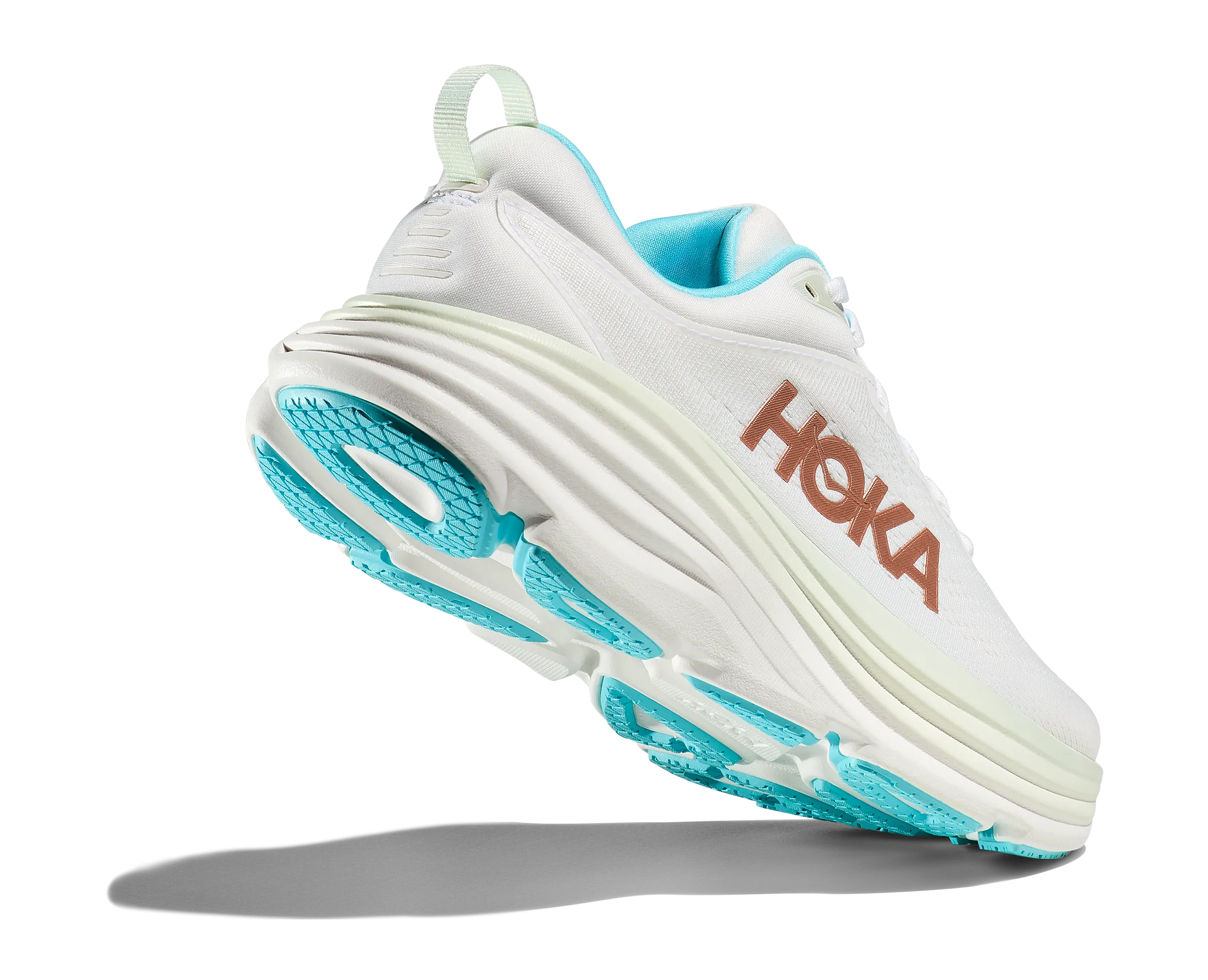 Women's Hoka Bondi 8 Color: Frost/ Rose Gold