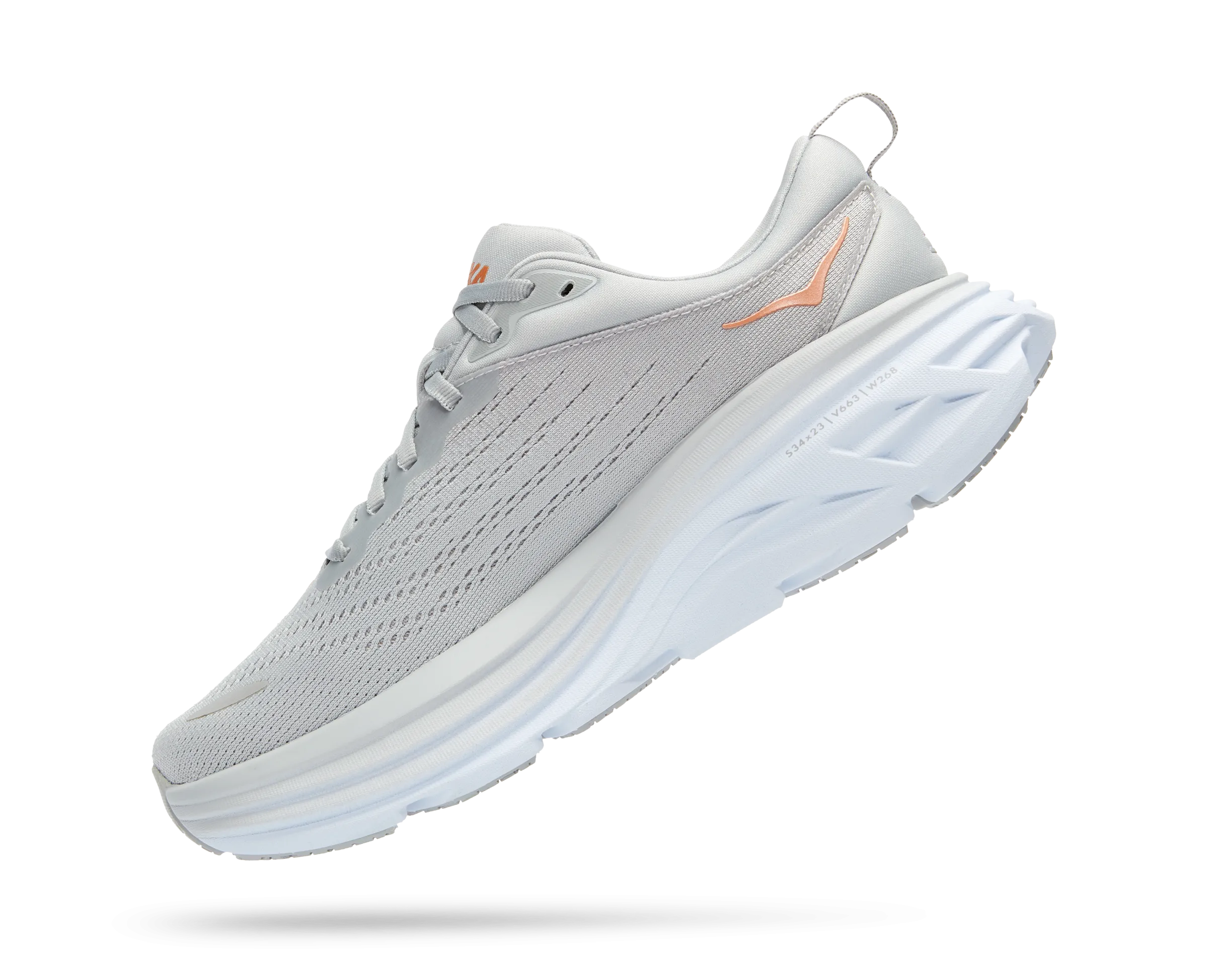 Women's Hoka Bondi 8 Color:  Harbor Mist / Lunar Rock (WIDE WIDTH)