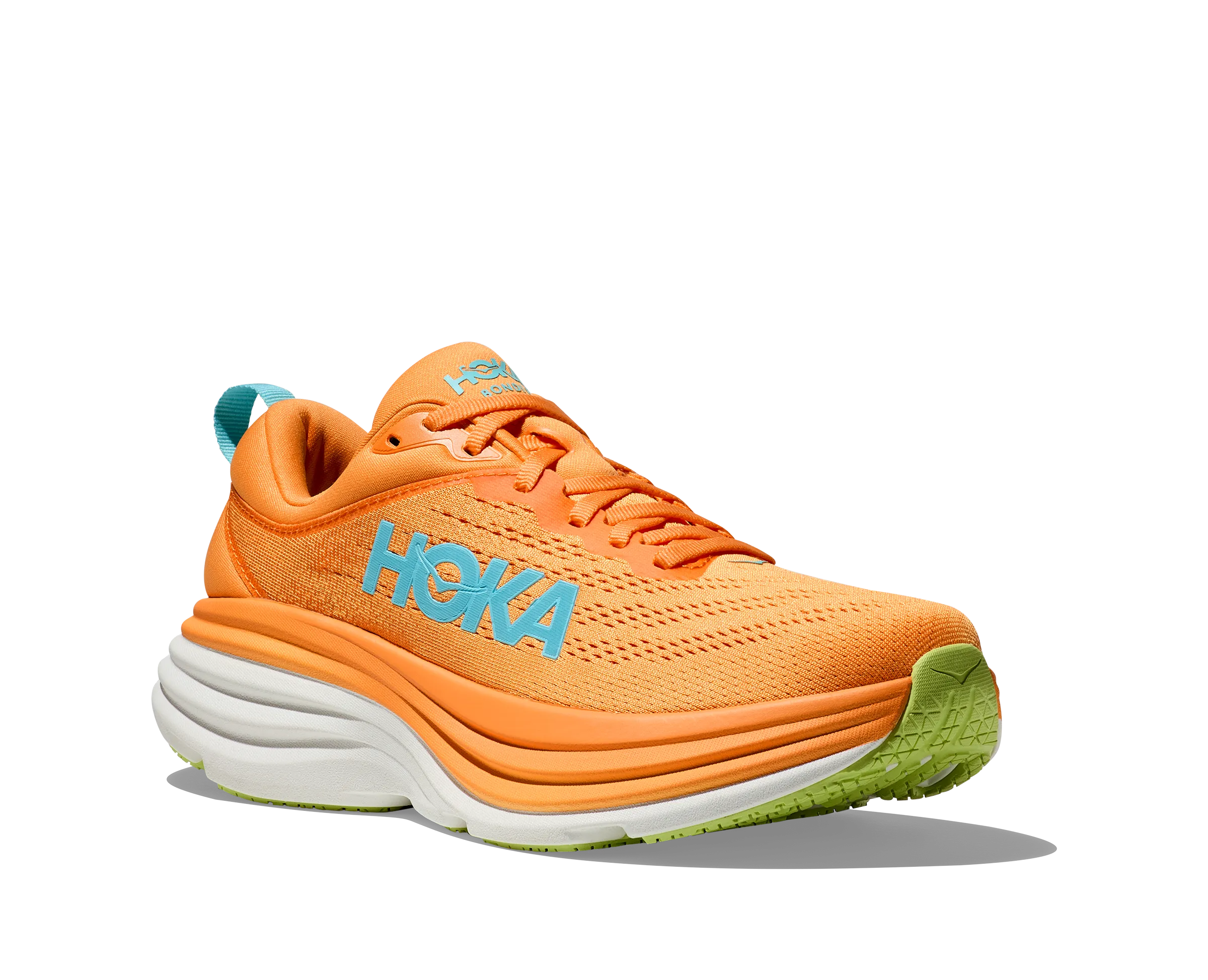 Women's Hoka Bondi 8 Color: Solar Flare / Lettuce