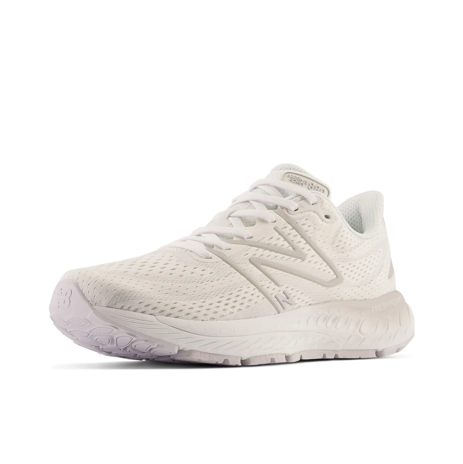 Women's New Balance Fresh Foam X 880v13 Color: White with Light Silver Metallic and Quartz Grey