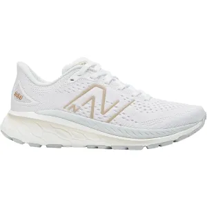 Women's New Balance W860W13 Fresh Foam X White/Light Aluminum/Light Gold Mesh