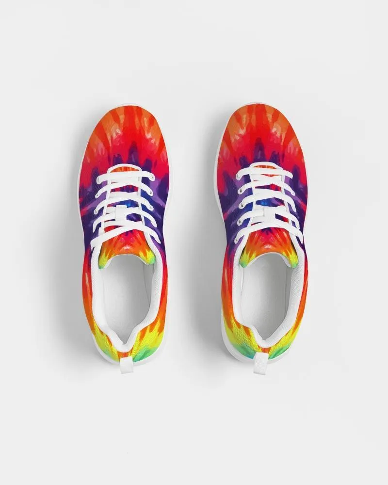 Womens Sneakers - Multicolor Tie-dye Style Low Top Canvas Running