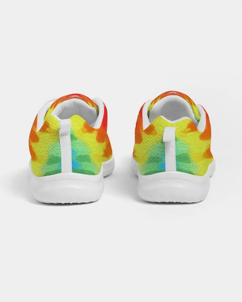 Womens Sneakers - Multicolor Tie-dye Style Low Top Canvas Running