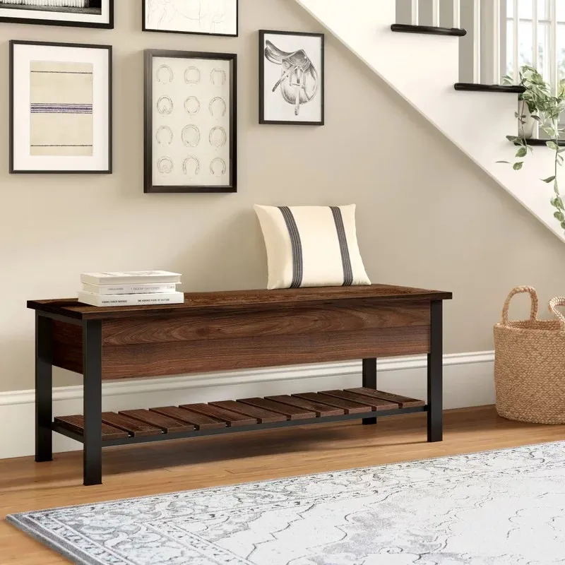 Wooden Storage Ochlocknee Flip Top Storage Bench